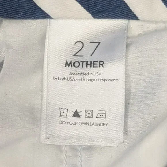 Mother Denim The Cinch Greaser Wide Leg Pant in Sea Daze Stripes, Size 27 - Picture 9 of 10